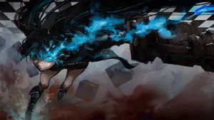 Anime Girl Intense Gunfight Wallpaper