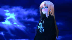 Anime Girl Nighttime Serene Look Wallpaper