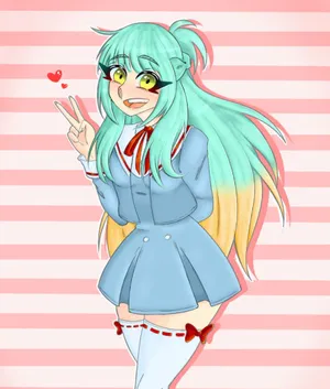 Anime Girl Peace Sign Wallpaper