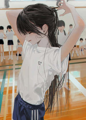 Anime Girl Preparing Gym Class Wallpaper