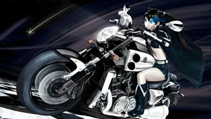Anime Girl Riding Motorcycle Wallpaper