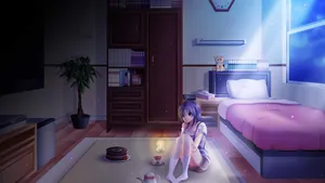 Anime Girl Sad Alone In Her Room Wallpaper