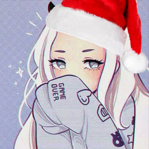 Anime Girl Santa Hat Instagram Pfp Wallpaper