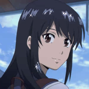 Anime Girl Smiling Sparkling Eyes Wallpaper