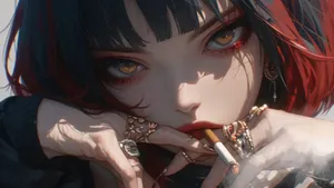 Anime Girl Smoking Cigarette Wallpaper