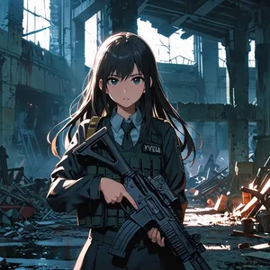 Anime Girl Tactical Combat Wallpaper