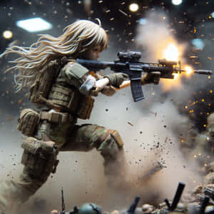 Anime Girl Tactical Shooter Wallpaper