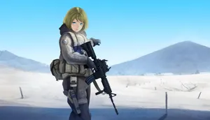 Anime Girl Tactical Shooter Wallpaper