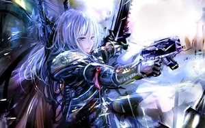 Anime Girl Tactical Shooter Wallpaper