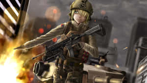 Anime Girl Tactical Shooter Wallpaper