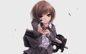 Anime Girl With Gun Wallpaper