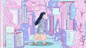 Anime Girlin Futuristic Cityscape Wallpaper