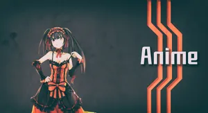 Anime Girlin Red Black Dress Wallpaper