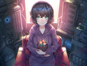 Anime Girlin Spaceship Cockpit Wallpaper