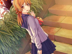 Anime Girlon Stairs Wallpaper