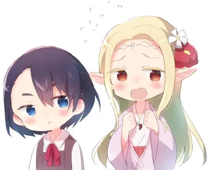 Anime Girls Emotional Reaction Wallpaper