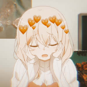 Anime Girls Pfp Orange Hearts Wallpaper