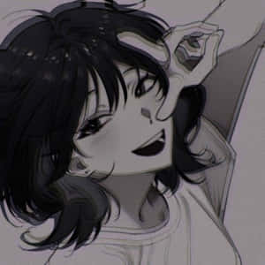 Anime Girls Pfp Peace Sign Wallpaper