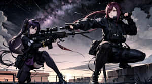 Anime Girls Sniper Duel Wallpaper