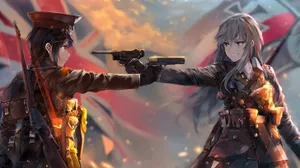 Anime Girls Standoff Wallpaper