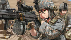 Anime Girls Tactical Gun Battle Wallpaper