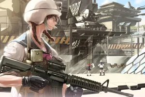 Anime Girls Tactical Gunfight Wallpaper