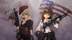 Anime Girls Tactical Showdown Wallpaper