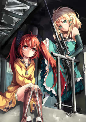 Anime Girls With Sniper Rifle Wallpaper