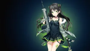 Anime Girlwith Gun Wallpaper