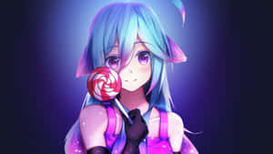 Anime Girlwith Lollipop Wallpaper