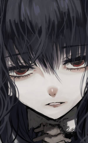 Anime Goth Girl In Close-up Pfp Wallpaper