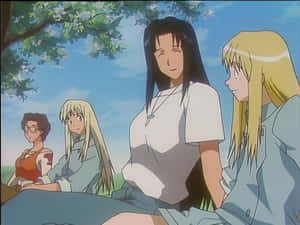 Anime Group Under Blossoms Wallpaper