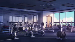 Anime Gym Interior Wallpaper