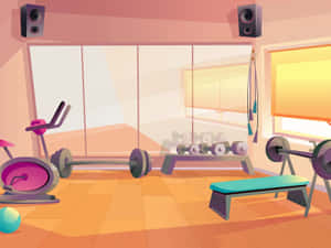 Anime Gym Interior Wallpaper
