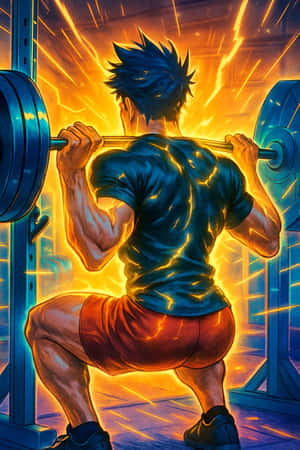 Anime Gym Powerlifting Scene Wallpaper