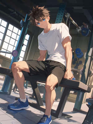 Anime Gym Workout Break Wallpaper
