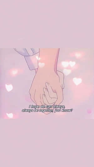 Anime Holding Hands Aesthetic Mood Wallpaper