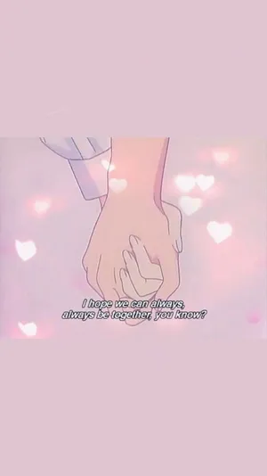 Anime Holding Hands Aesthetic Mood Wallpaper