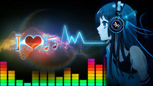 Anime I Love Music Art Wallpaper