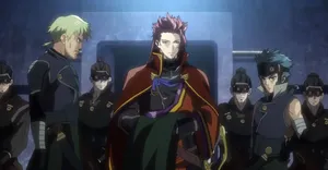 Anime Leader With Guards Wallpaper