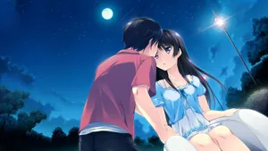 Anime Love City Night Lights Wallpaper