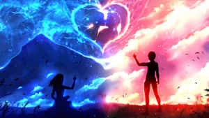 Anime Love Heart Connection Wallpaper