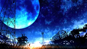 Anime Moon Night Sky Wallpaper