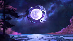 Anime Moon Night Sky Wallpaper