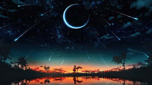 Anime Moon Nightscape Wallpaper