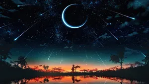 Anime Moon Nightscape Wallpaper