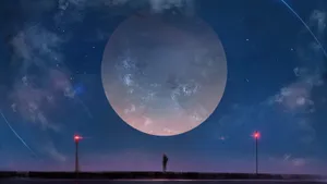 Anime Moon Nightscape Wallpaper