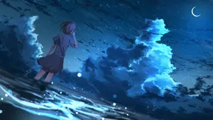 Anime Moonlit Night Wallpaper