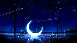Anime Moonlit Night Wallpaper