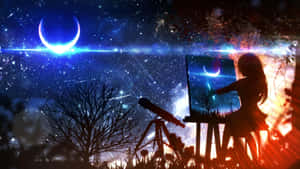 Anime Moonlit Night Wallpaper